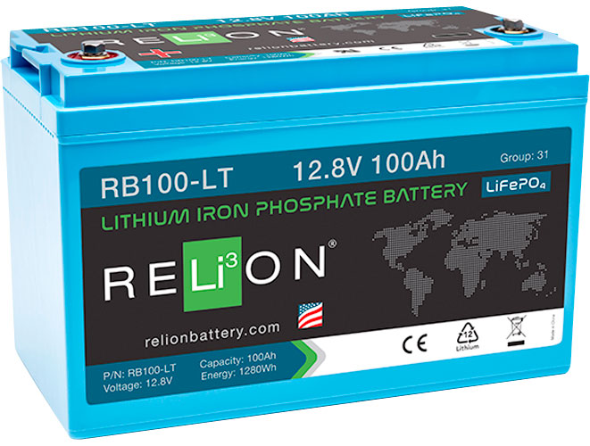 Relion RB100-LT 12V 100Ah LiFePO4 Lithium Battery
