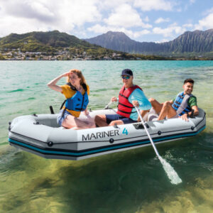 Intex Mariner 4 Inflatable Boat Set - 4-Person, Trolling Motor Mount, Aluminum Oars