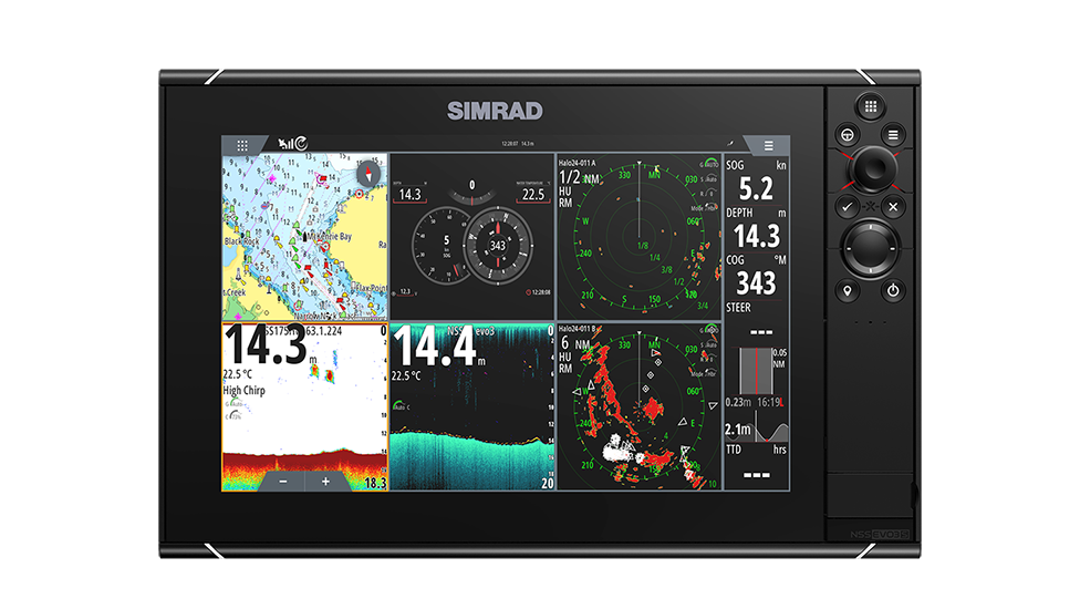 Simrad NSS9 evo3S 9-Inch Chartplotter Fishfinder with C-MAP Discover Charts